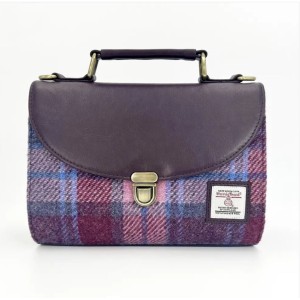 Harris Tweed Mini Day Bag Pink Check