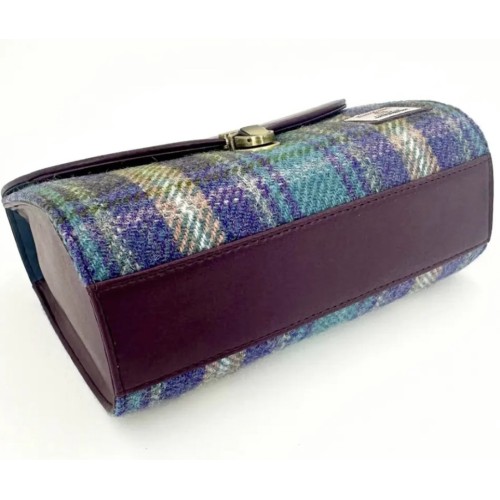 Harris Tweed Mini Day Bag Green and Purple Check