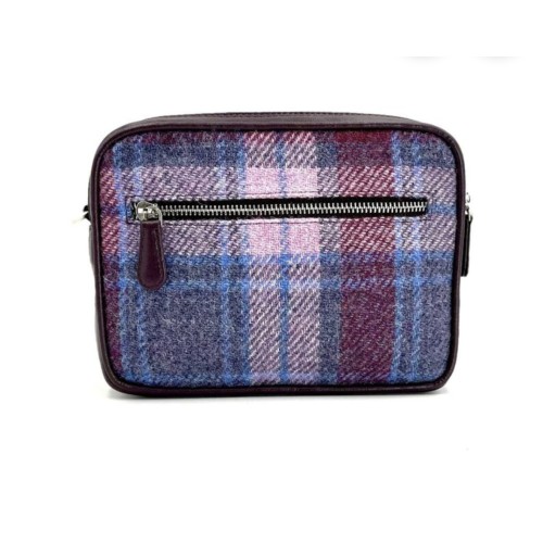 Harris Tweed Camera Bag Pink Check