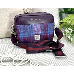 Harris Tweed Camera Bag Pink Check