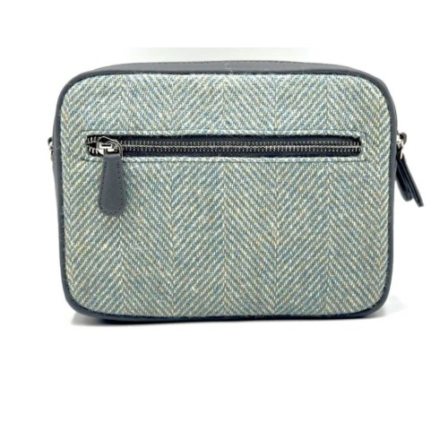 Harris Tweed Camera Bag Turquoise Herringbone