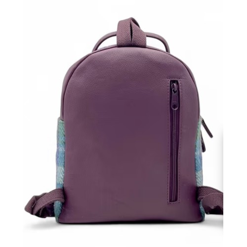 Harris Tweed Backpack Green and Purple