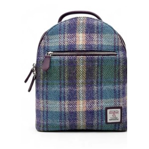 Harris Tweed Backpack Green and Purple