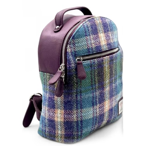 Harris Tweed Backpack Green and Purple