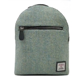 Harris Tweed Backpack Turquoise Herringbone