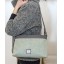 Harris Tweed Large Shoulder Bag Turquoise Herringbone