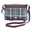 Harris Tweed Large Shoulder Bag Green and Purple Check