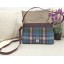 Harris Tweed Large Shoulder Bag Green and Purple Check