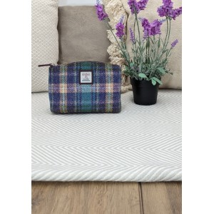 Harris Tweed Cosmetic Bag Green and Purple Check