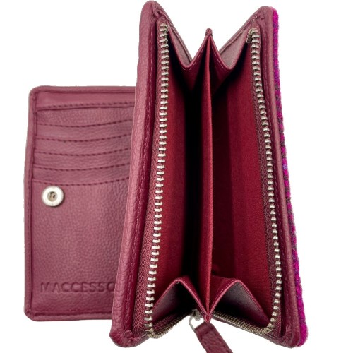 Harris Tweed Medium Purse Purple Check
