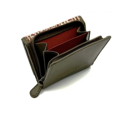 Harris Tweed Trifold Purse Maple