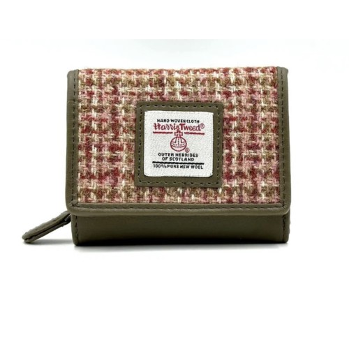 Harris Tweed Trifold Purse Maple