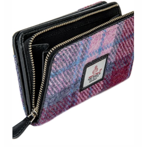 Harris Tweed Zip Purse Pink Check