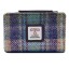 Harris Tweed Zip Purse Green and Purple Check