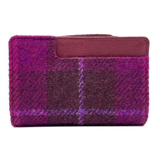 Harris Tweed Medium Purse Purple Check