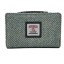 Harris Tweed Zip Purse Turquoise Herringbone