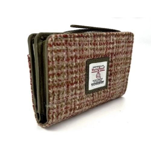 Harris Tweed Zip Purse Maple
