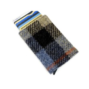 Harris Tweed Pop Up Card Holder Blue Brown Check