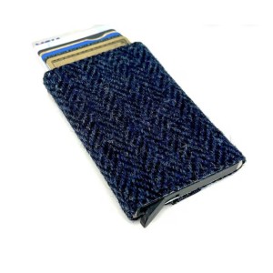 Harris Tweed Pop Up Card Holder Blue