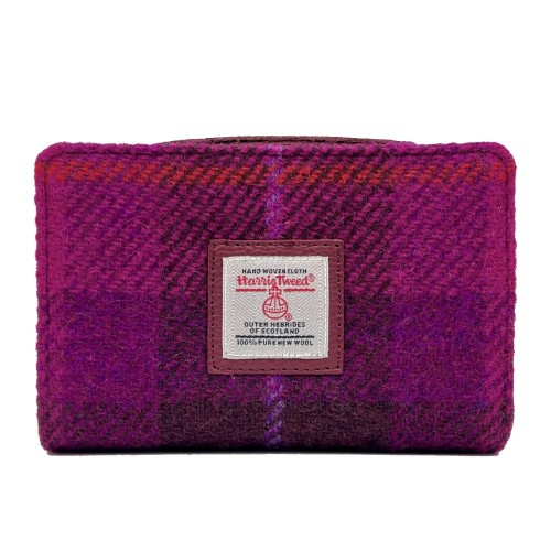 Harris Tweed Medium Purse Purple Check