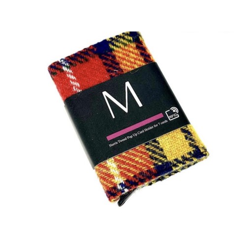 Harris Tweed Pop Up Card Holder Saffron