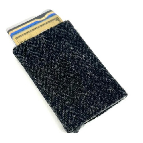Harris Tweed Pop Up Card Holder Charcoal