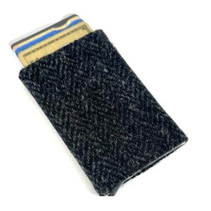 Harris Tweed Pop Up Card Holder Charcoal