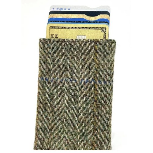 Harris Tweed Pop Up Card Holder Country Green
