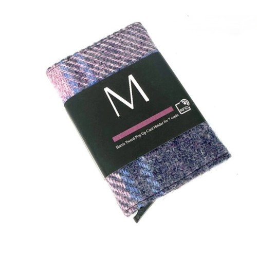 Harris Tweed Pop Up Card Holder Pastel Pink