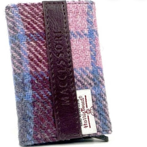 Harris Tweed Pop Up Card Holder Pastel Pink
