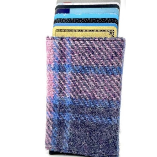 Harris Tweed Pop Up Card Holder Pastel Pink
