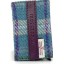 Harris Tweed Pop Up Card Holder Green and Purple Check