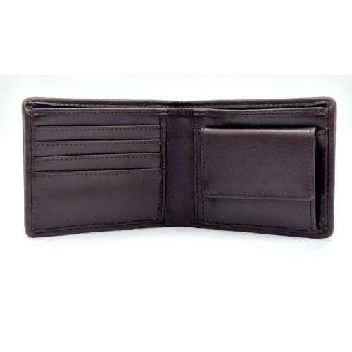 Harris Tweed Bifold Coin Wallet Blue Brown Check