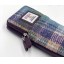 Harris Tweed Double Glasses Sleeve Green and Purple Check