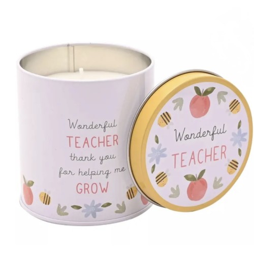 Wonderful Teacher Tin Candle