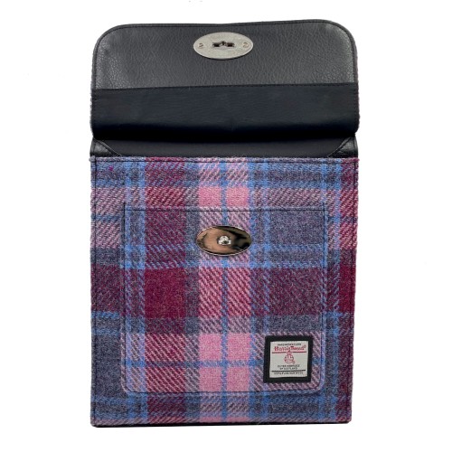 Pink & Purple Check Harris Tweed Satchel Bag