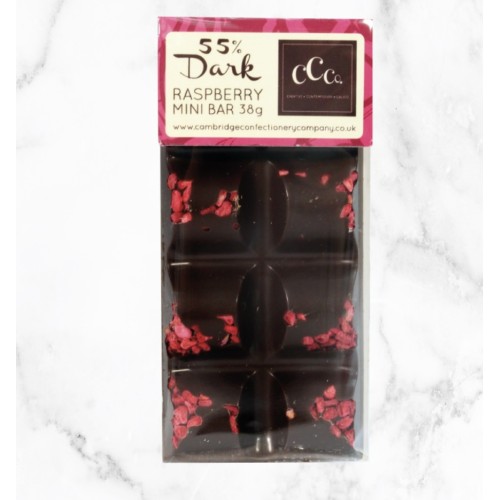Cambridge Confectionary Chocolate Mini Bar - Dark Chocolate Raspberry