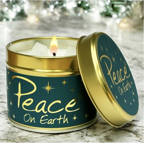 Lily-Flame Peace on Earth Tin Candle