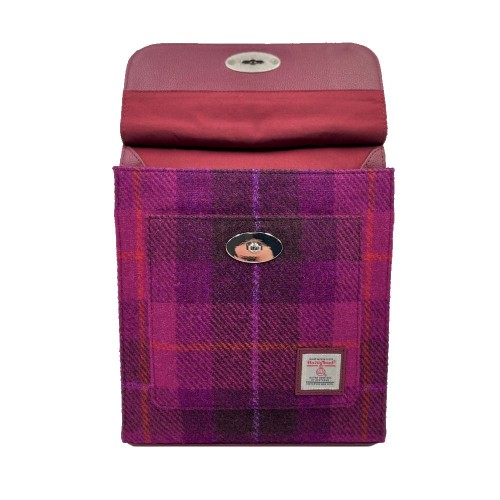 Purple Check Harris Tweed Satchel Bag