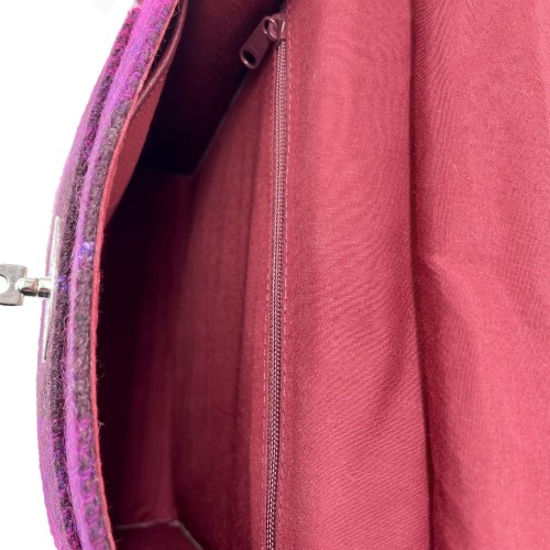 Purple Check Harris Tweed Satchel Bag