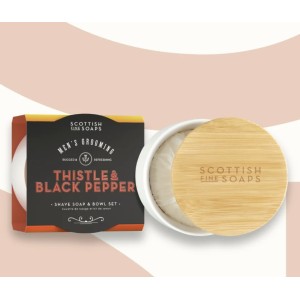 Scottish Fine Soaps Thistle & Black Pepper Shave Soap & Bowl Set