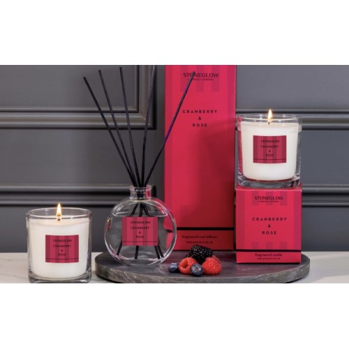 Stoneglow Cranberry & Rose Scented Candle