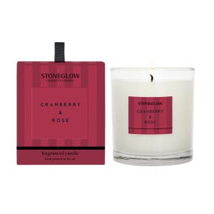 Stoneglow Cranberry & Rose Scented Candle