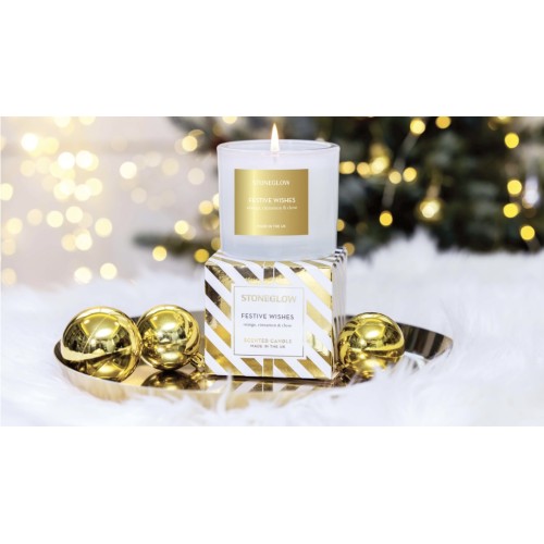 Stoneglow Festive Wishes Sented Candle