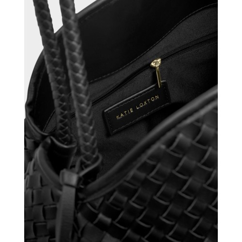 Katie Loxton Nova Large Woven Shoulder Bag - Black