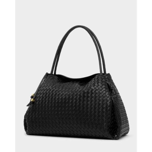 Katie Loxton Nova Large Woven Shoulder Bag - Black