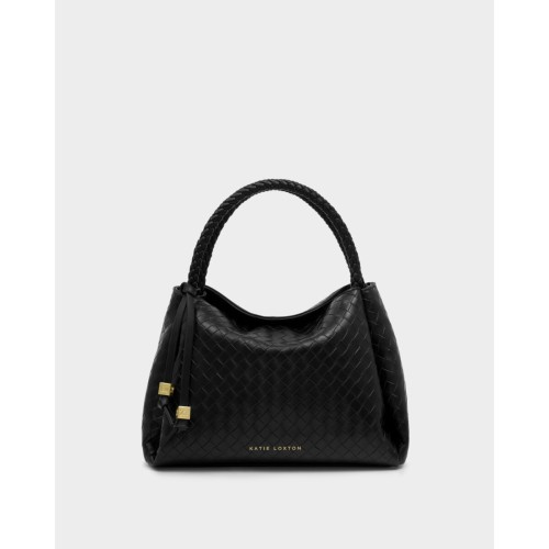 Katie Loxton Nova Woven Texture Top Handle Bag - Black