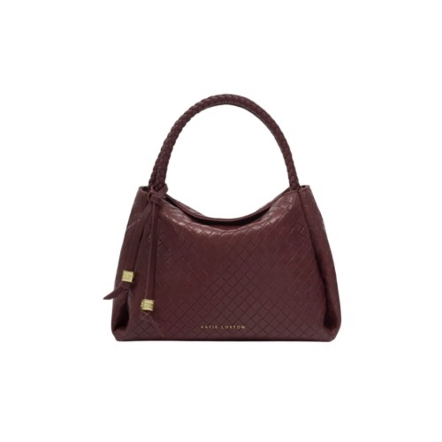 Katie Loxton Nova Woven Top Handle Bag - Cherry
