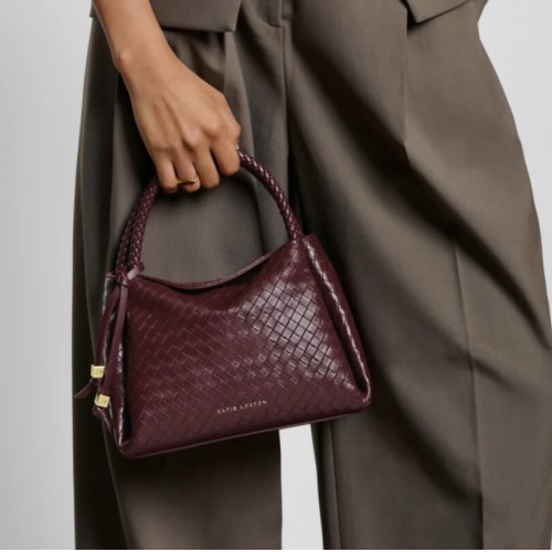 Katie Loxton Nova Woven Top Handle Bag - Cherry
