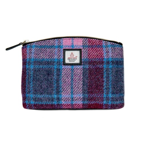 Harris Tweed Cosmetic Bag Pink Check